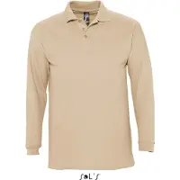 Sol SOLs 11353 | Herren Longsleeve Poloshirt Winter II - Farbe: Sand - Größe: S