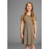 Kidsworld Jerseykleid "Shirtkleid in Leo-Musterung" Shirtkleid in Leo-Optik, unten austestellt