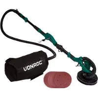 Vonroc Teleskop-Deckenschleifer - Wandschleifer 1050W – 225mm | Mit Schleifpapier