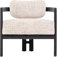 MUST Living Sessel Kelly aus Stoff, skandinavischer Stil, beige-schwarz, gepolstert und komfortabel