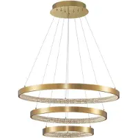 Lyora PRESTON LED Pendelleuchte Gold 112W Warmweiss 150x80cm dimmbar 9862853