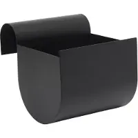 Ferm Living Uma Pflanzenkübel/Blumenkasten Small Black - , Schwarz, für Wohnzimmer, Metall