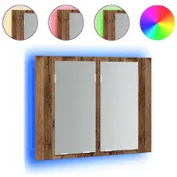 vidaXL LED-Spiegelschrank Altholz-Optik 60x12x45 cm Holzwerkstoff