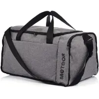 Meteor Odyn 40 l Sporttasche Trainingstasche Reisetasche Tasche Gym Bag Fitnesstasche grau melange/schwarz