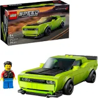 LEGO Speed Champions Dodge Challenger SRT Hellcat Sportwagen - Spielzeugauto mit 1 Minifigur zum Sammeln - Kreatives Rennauto - Rennauto zum Bauen - Geschenk für Jungen, Mädchen ab 9 Jahren 77237