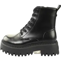 Buffalo Schnürboots "ASPEN LACE UP", Damen, Gr. 39, Textil, schwarz, Lederimitat, Schuhe Schnürboots, Plateauboots, Schnürboots, Freizeitschuh mit markanter Profilsohle