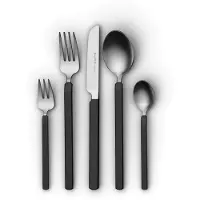 Berghoff Home Besteckset 20-teilig, Tafelbesteck für 4 Personen, Edelstahl, Modernes Design, Spülmaschinengeeignet, Smokey Black