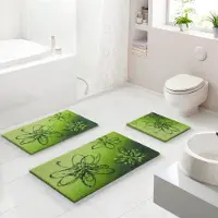 Grund Badematte "Lusia", rutschhemmend beschichtet, fußbodenheizungsgeeignet, Florales Design mit sanftem Farbverlauf, 5 Jahre Garantie