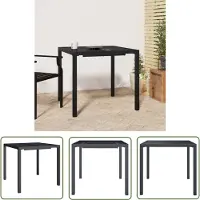 The Living Store Gartentisch Anthrazit 80x80x72 cm Stahl