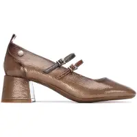 Xti für Damen. 14425501-BEIGE Schuhe 144255 braun (36), 3 bis 5 cm, Schnalle, Lässig, Party, Klassisch, Lackleder