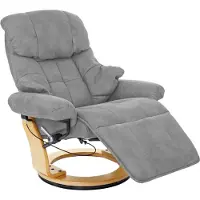 Robas Lund MCA Relaxsessel Calgary 2, Fernsehsessel Sessel, Stoff/Textil 150kg belastbar hellgrau, naturbraun