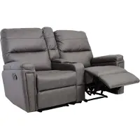 Mendler 2er Kinosessel HWC-K17, Relaxsessel Fernsehsessel Sofa, Nosagfederung Getränkehalter Fach Stoff/Textil dunkelgrau