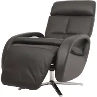 Mendler Relaxsessel HWC-L11, Design Fernsehsessel TV-Sessel Liegesessel, Liegefunktion drehbar, Voll-Leder schwarz