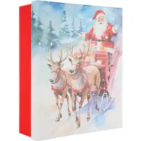 Idena Geschenkbox Weihnachten Santa auf Schlitten mehrfarbig 36,2x11x29,5cm