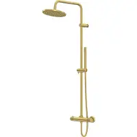 Steinberg Serie 171 Duschsystem, Komplettset inklusive Thermostat, Kopf- und Handbrause, 1712721BG, Farbe: Brushed Gold
