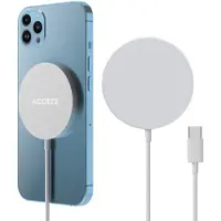 Accezz Wireless Charger USB-C - Drahtloses MagSafe und Qi2-Ladegerät - 1 Meter - Weiß