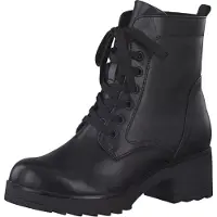 Marco Tozzi Damen Stiefelette Schnürboot Reißverschluss Blockabsatz 2-25262-41, Größe:37 EU, Farbe:Schwarz