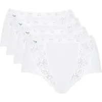 Sloggi Maxislip "Chic" 4er Pack, elastische Spitzeneinsätze, feminin, Baumwollmix, elastisch