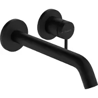 Hansgrohe Tecturis S Einhebel-Waschtischarmatur Unterputzmodell für Wandmontage, EcoSmart+, Ausladung 225mm, 73351670, Farbe: Mattschwarz