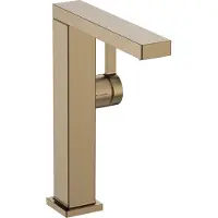 Hansgrohe Tecturis E Einhebel-Waschtischmischer 210 Fine CoolStart EcoSmart+ mit Schwenkauslauf und Push-Open Ablaufgarnitur, Brushed Bronze