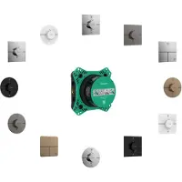 Hansgrohe ShowerSelect Comfort S Thermostat, Unterputz, 1 Verbraucher, runde Rosette, mit Taste, 15553700, Farbe: Weiß Matt