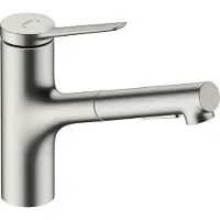 Hansgrohe Zesis M33 Einhebel-Küchenmischer 150, Ausziehbrause, 2jet, sBox lite, Edelstahl Finish