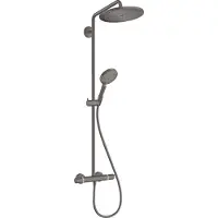 Hansgrohe Croma Select S Showerpipe 280 1jet EcoSmart mit Thermostat und Handbrause Raindance Select S 120 3jet, Brushed Black Chrome