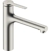 Hansgrohe Zesis M33 Einhebel-Küchenmischer 160, Ausziehbrause, 2 Strahlarten, 74822800, Farbe: Edelstahl-finish