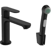 Hansgrohe Rebris S - Waschtischarmatur mit Bidetbrause, schwarz matt 72215670