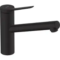 Hansgrohe Zesis M33 Einhebel-Küchenarmatur ComfortZone 150, CoolStart, wassersparend, 1 Strahlart, chrom, Ausladung 220 mm, 000, 74813670, Farbe: Mattschwarz