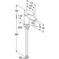 Kludi 343890575WR4 PURE & SOLID Waschtisch-EHM 75