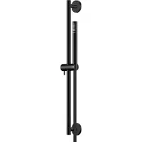 Steinberg Serie 340 Brausegarnitur, inklusive Stabhandbrause und Brauseschlauch, Brausestange 600mm, 3401600S, Farbe: Schwarz Matt