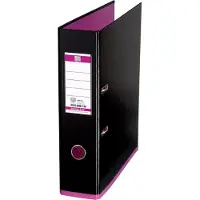 Pierre by Elba Ordner myColour, Rückenbreite: 80 mm, schwarz-pink DIN A4, Einband aussen