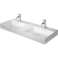 Duravit Doppelwaschtisch DURASQUARE o ÜL m HLB geschli 1200x470mm 1 HL weiß 1 Hahnloch weiß