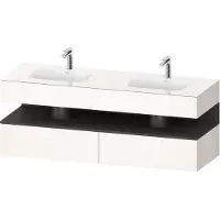 Duravit Einbauwaschtisch-Möbel-Set Qatego 160x55x60cm, Kon-WTU, graph matt/we hgl