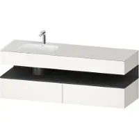 Duravit Einbauwaschtisch-Möbel-Set Qatego 160x50x60cm, Kon-WTU, B, B l, gra m/we m
