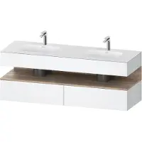 Duravit Einbauwaschtisch-Möbel-Set Qatego 160x55x60cm, Kon-WTU, B, Ei Marmor/w ma