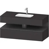 Duravit Einbauwaschtisch-Möbel-Set Qatego 120x55x60cm, gra m/Gr matt, Konsolen-Waschtischunterbau