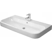 Duravit Möbelwaschtisch Happy D.2 100cm mit Überlauf, mit Hahnlochbank, 1 Hahnloch, 2318100000, Farbe: Weiß