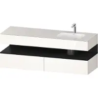 Duravit Einbauwaschtisch-Möbel-Set Qatego 160x50x60cm, Kon-WTU, B re, Ei sw/we hgl
