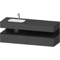 Duravit Collection One Einbauwaschtisch mit Konsolenwaschtischunterbau, 1600x550x600mm, Nische Eiche Schwarz, Becken links, QA4795016490000, Farbe: Graphit matt