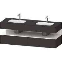 Duravit Einbauwaschtisch-Möbel-Set Qatego 160x55x60cm, Kon-WTU, w Hgl/Graphit matt