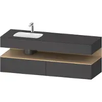 Duravit Einbauwaschtisch-Möbel-Set Qatego 160x50x60cm, Kon-WTU, B l, E nat/grap ma