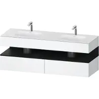 Duravit Einbauwaschtisch-Möbel-Set Qatego 160x55x60cm, Konsolen-Waschtischunterbau, Ei sw/we matt