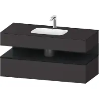 Duravit Einbauwaschtisch-Möbel-Set Qatego 120x55x60cm, E sw/gra matt, Konsolen-Waschtischunterbau