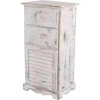 MCW Kommode Schrank, 81x40x32cm, Shabby-Look, Vintage weiß