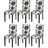 Mendler 6er-Set Esszimmerstuhl Stuhl Küchenstuhl Littau Textil, jacquard, dunkle Beine