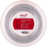 MSV Tennissaite Focus Hex Plus 38 (Haltbarkeit+Spin) weiss 200m Rolle