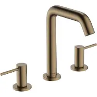 Hansgrohe Tecturis S 3-Loch Waschtischarmatur 150 EcoSmart+ mit Push-Open Ablaufgarnitur, Brushed Bronze