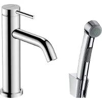 Hansgrohe tecturis s - wastafelkraan met afvoerplug push-open en bidetdouche, ecosmart, chroom
